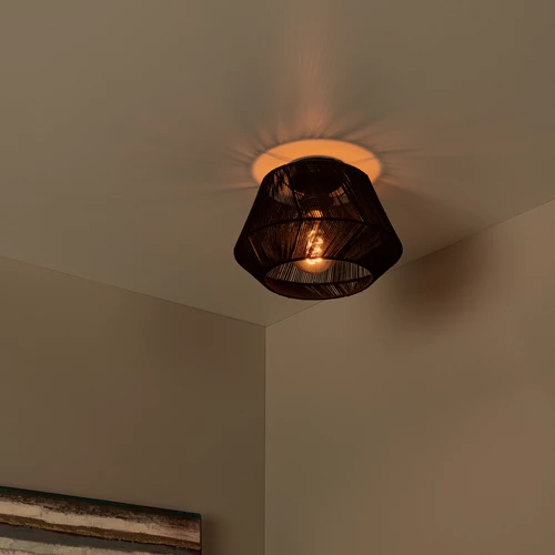 Lucide JESSICA - Plafonnier - Ø 30 cm - 1xE27 - Noir - ambiance 1